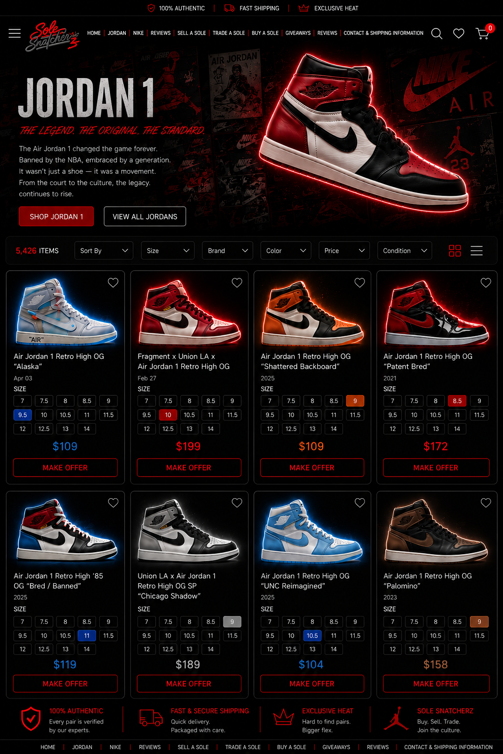 Sole Snatcherz Jordan 1 page